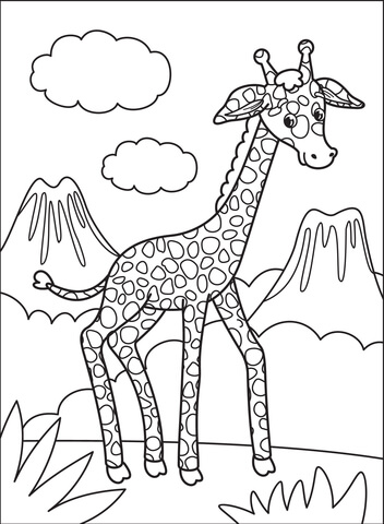 Baby Giraffe Coloring Page